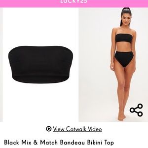 Black Bandeau Bikini Top